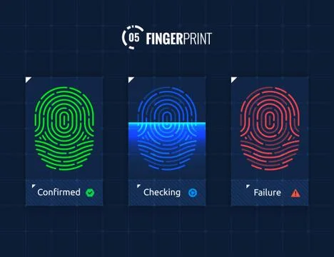 Fingerprint scan processing Stock Illustration