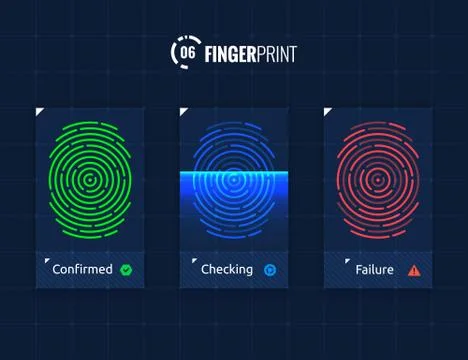 Fingerprint scan processing Stock Illustration