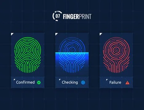 Fingerprint scan processing Stock Illustration