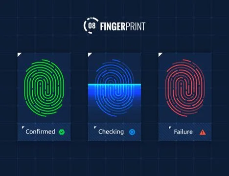Fingerprint scan processing Stock Illustration