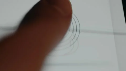 Fingerprint scan in progress, system acquiring image Stock Footage 333379719