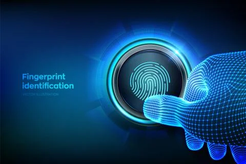 Fingerprint scan provides security access with biometrics identification. Clo Stock-Illustration