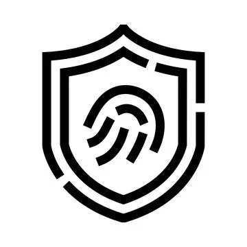 Fingerprint scan securing digital data privacy protection Stock Illustration