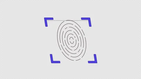 Fingerprint scan symbol outline 2D object animation Stock Footage 330102840