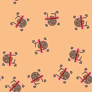 Fingerprint scan vector seamless pattern Illustrazione stock