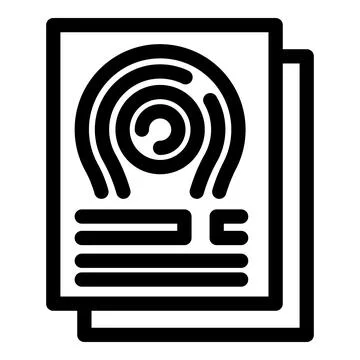 Fingerprint scanner analyzing document for security access 库存插图