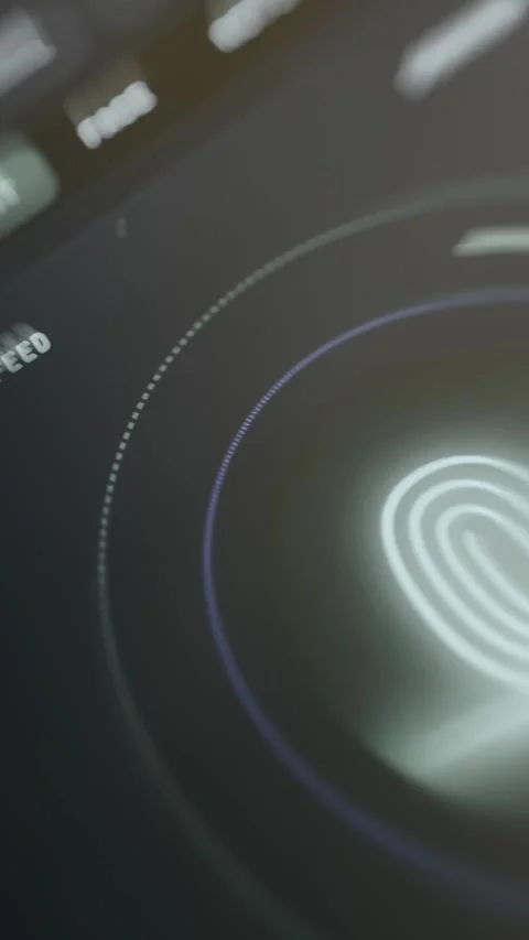 Fingerprint scanner authentication used to unlock a digital device Stock Footage 335457281
