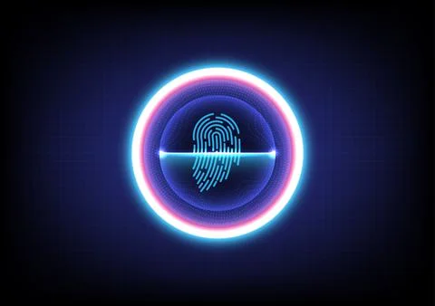 Fingerprint scanner concept for secure access, background vector design. Stock Illustration