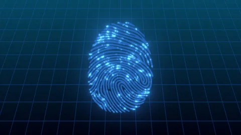 Fingerprint scanner Cyber Security Futuristic technology video background Stock Footage 342301637
