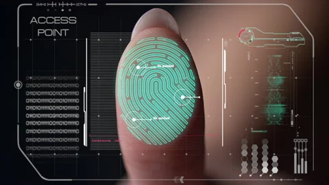 Fingerprint scanner denying system launching fail identification process macro Stock Footage 167946162