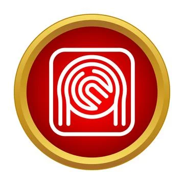 Fingerprint scanner icon identifying biometric security access technology Stock Illustration