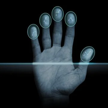 Fingerprint Scanner 库存插图