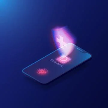 Fingerprint scanner 스톡 일러스트