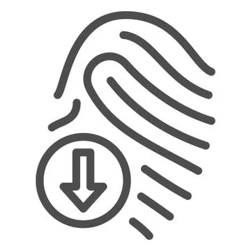 Fingerprint scanner line icon, Robotization concept, identification with finger Illustrazione stock