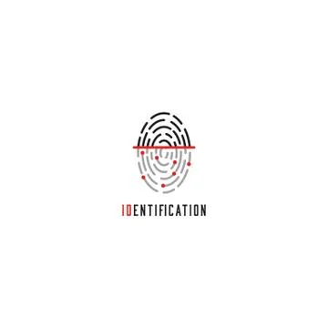 Fingerprint scanner logo, identification user id touch finger, authorization  Stock Illustration