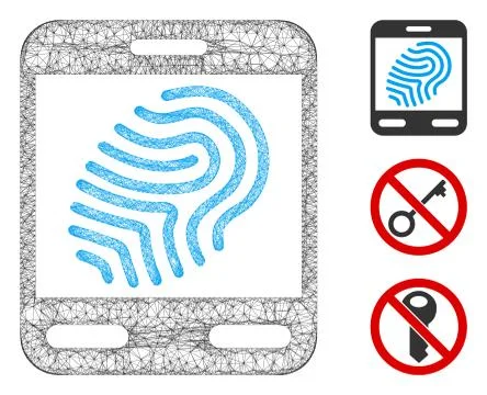 Fingerprint Scanner Polygonal Web Vector Mesh Illustration イラスト素材