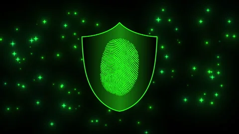 Fingerprint scanner safety technology video background Stock Footage 342302168