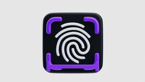 Fingerprint scanner security 3d animation Stock Footage 316132749