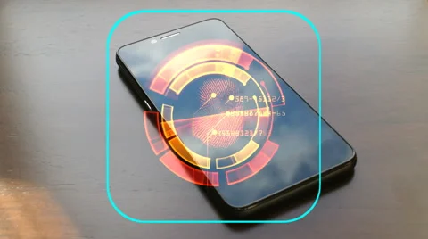 Fingerprint scanner of smartphone Stock Footage 55702386