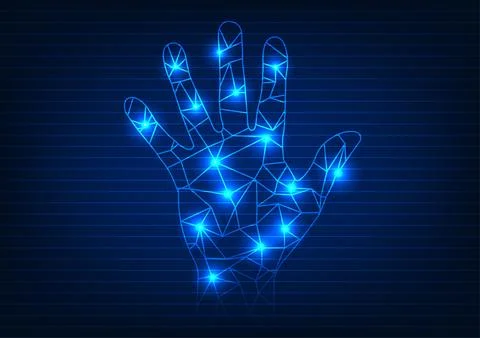 Fingerprint scanner technology background It is a technology that helps sec.. 스톡 일러스트