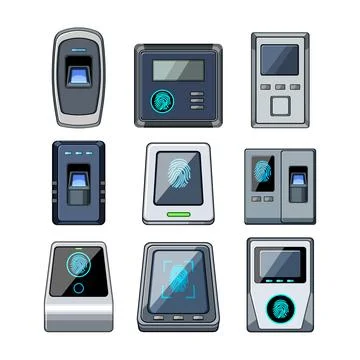 Fingerprint scanner technology providing biometric access control Stock Illustration