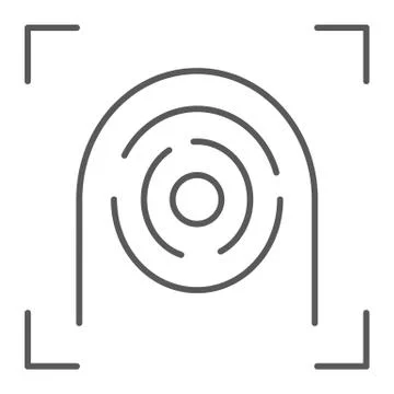 Fingerprint scanner thin line icon, security Stock Illustration