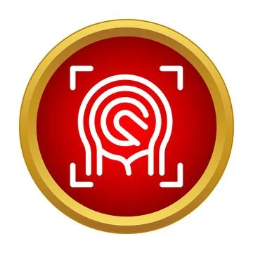 Fingerprint scanning biometric data identification technology icon Stock Illustration