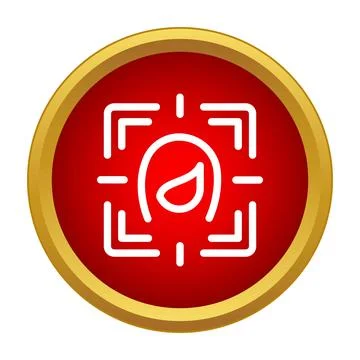 Fingerprint scanning biometric identification security icon button Stock Illustration