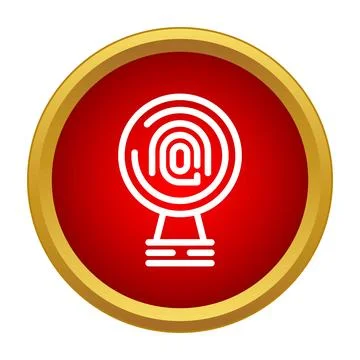 Fingerprint scanning biometric identification technology icon Stock Illustration