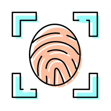 Fingerprint scanning biometric identity security technology concept Stock Illustration