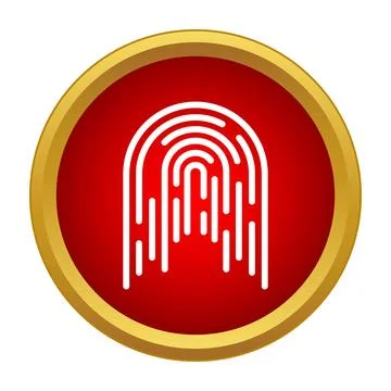 Fingerprint scanning biometric identity security icon button Stock Illustration