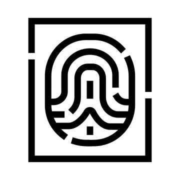 Fingerprint scanning biometric identity security technology icon Stock Illustration