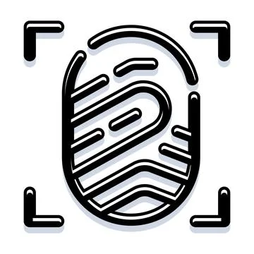 Fingerprint scanning biometric identity security technology icon Stock Illustration