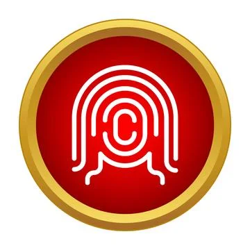 Fingerprint scanning biometric security access control icon Stock Illustration