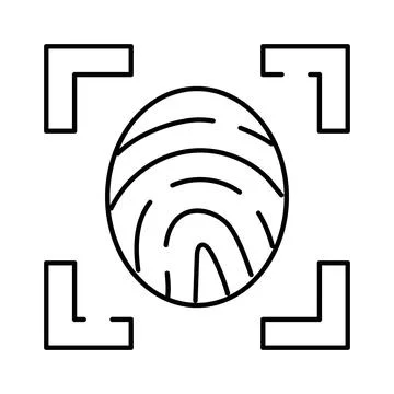 Fingerprint scanning for biometric security and identification access Stock Illustration
