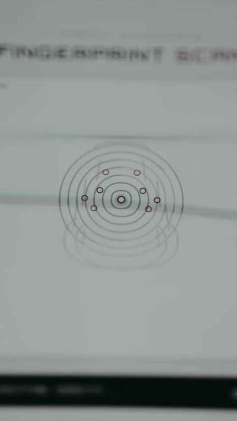 Fingerprint scanning, circular sampling to identify an individual Stock Footage 333382914