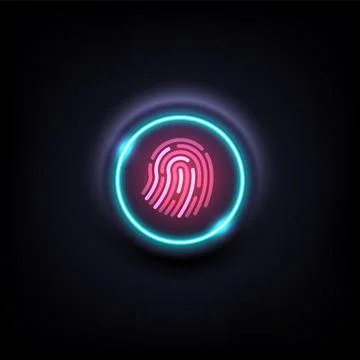 Fingerprint Scanning cyber security technology concept, futuristic hi-tech Illustrazione stock