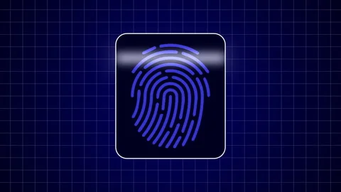 Fingerprint Scanning Digital Security System Video Animated Background Stock Footage 342474408