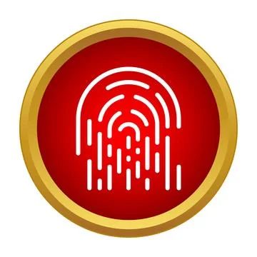 Fingerprint scanning icon for biometrics security identification Stock Illustration