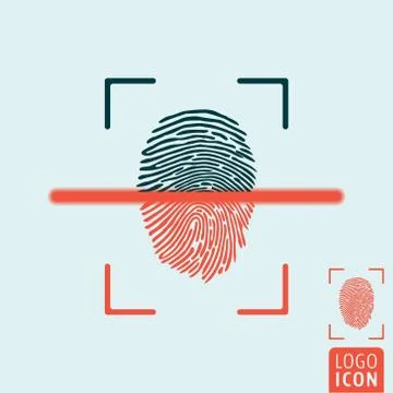 Fingerprint scanning icon Stock Illustration