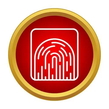 Fingerprint scanning icon representing biometric security and access Stock Illustration