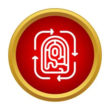 Fingerprint scanning icon representing biometric digital security Stock Illustration