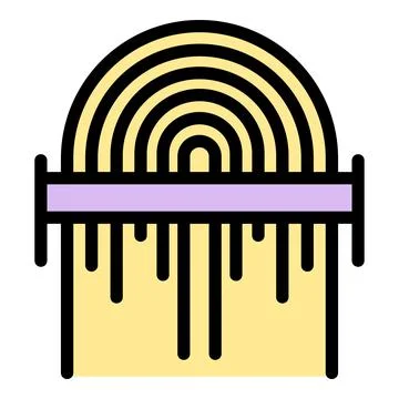 Fingerprint scanning icon vector flat 스톡 일러스트