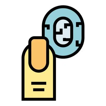 Fingerprint scanning icon vector flat 스톡 일러스트