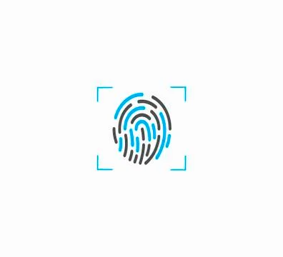 Fingerprint scanning, identification and security vector illustration isolate Stock Illustration