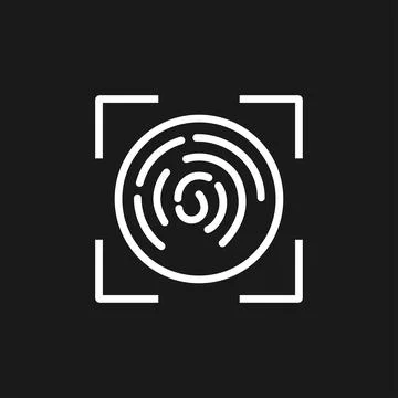 Fingerprint Scanning Identification System. Flat Design Vector Icon Stock Illustration