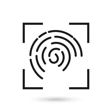 Fingerprint Scanning Identification System. Flat Design Stock Illustration