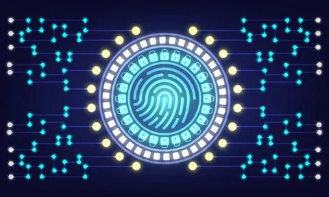 Fingerprint scanning 스톡 일러스트