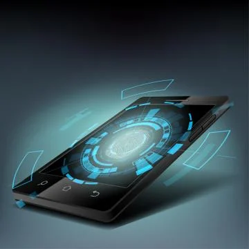Fingerprint scanning on the screen 스톡 일러스트