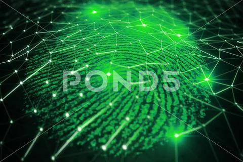 Fingerprint scanning for secure access. 3D rendering イラスト素材